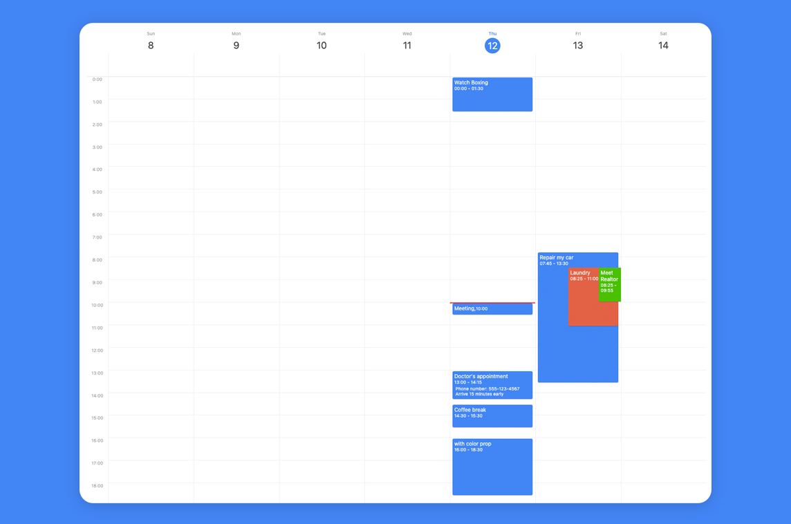 React Native Big Calendar Calendar Component Made With React js